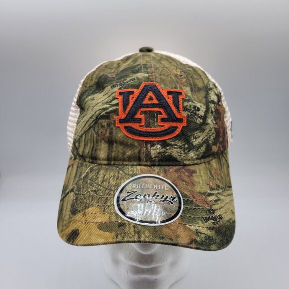 Zephyr Auburn Tigers Mens Womens Trucker Hat Mesh Back Trail Camo Snapback SEC - Picture 2 of 11